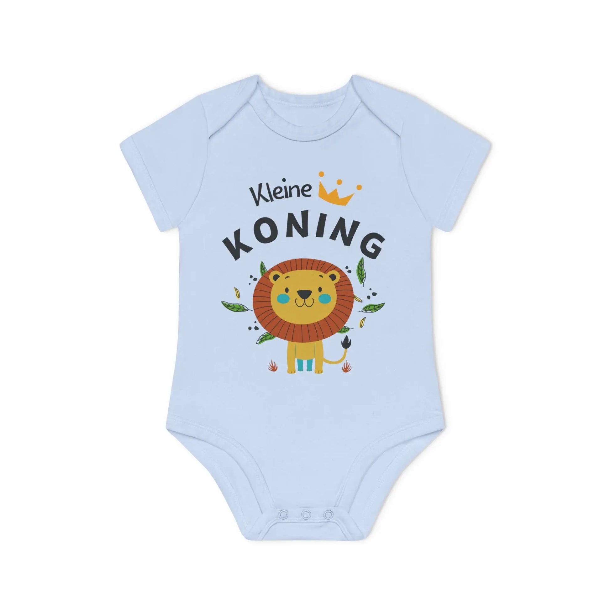 Kleine Koning Romper – Baby Romper met Leeuw Design | Biokatoen in 4 Kleuren Printify