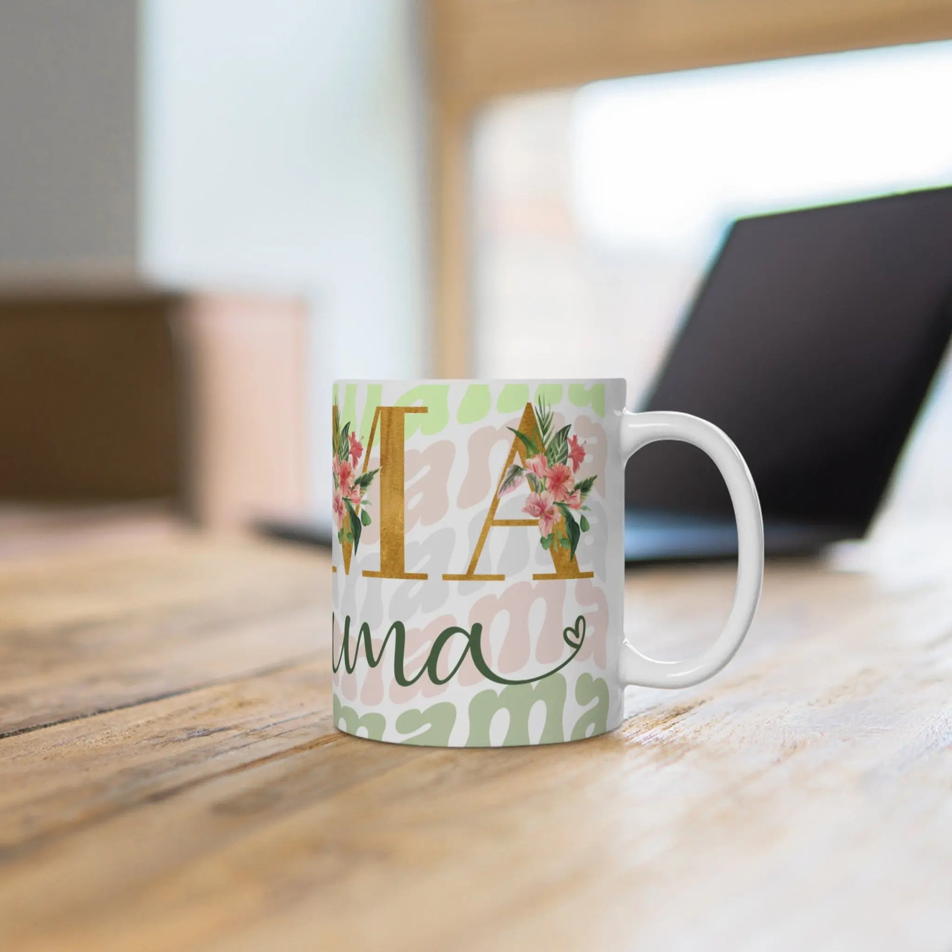 Mama Mok 330ml of 440ml | Keramiek met Bloemendesign Printify