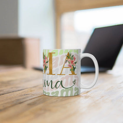 Mama Mok 330ml of 440ml | Keramiek met Bloemendesign Printify