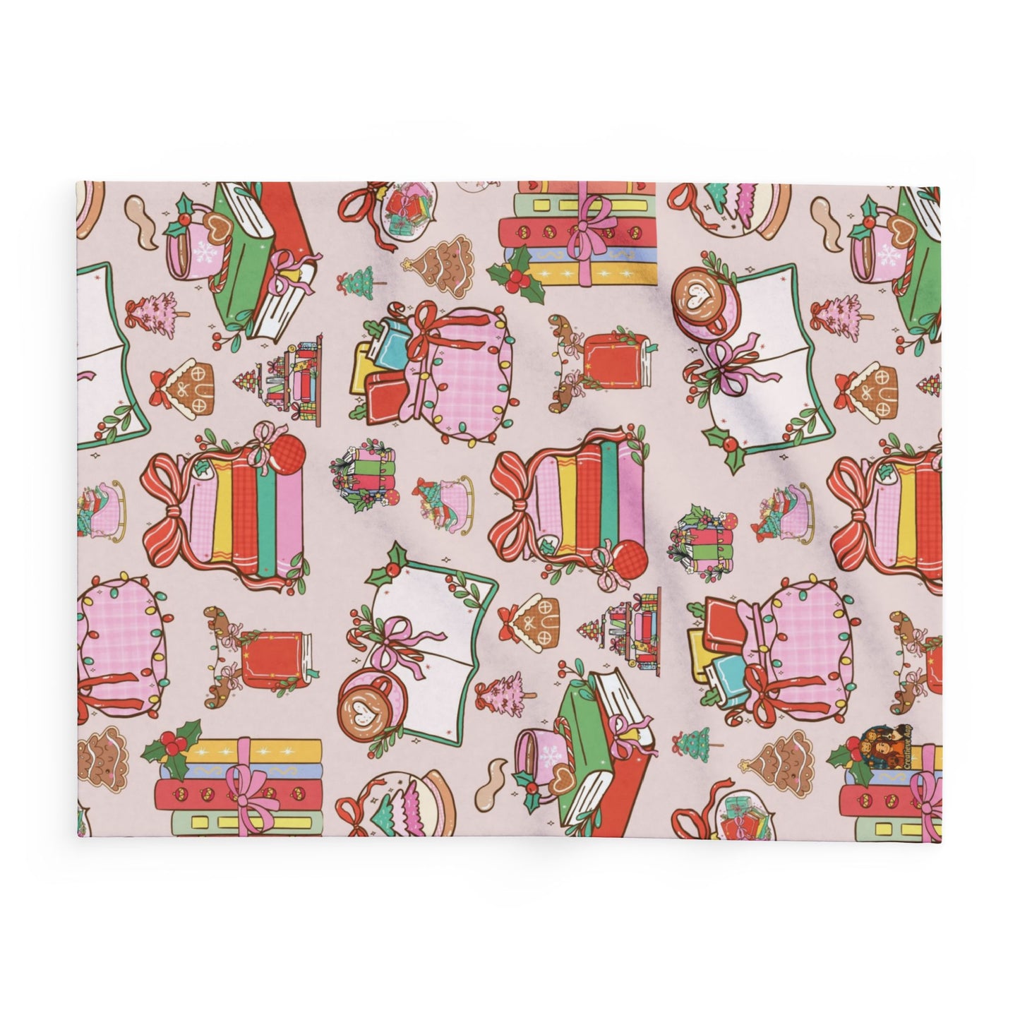 Arctic Fleece Deken – BookLover Kerst – 76×101 cm / 127×152 cm / 152×203 cm