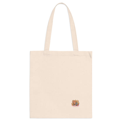 Katoenen tote bag met klein Creatieve Aap logo onderaan.