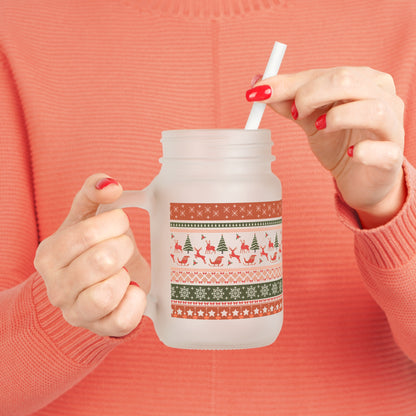 🎄 Kerst Vibes Mason Jar – Frosted Glass – Limited Christmas Edition