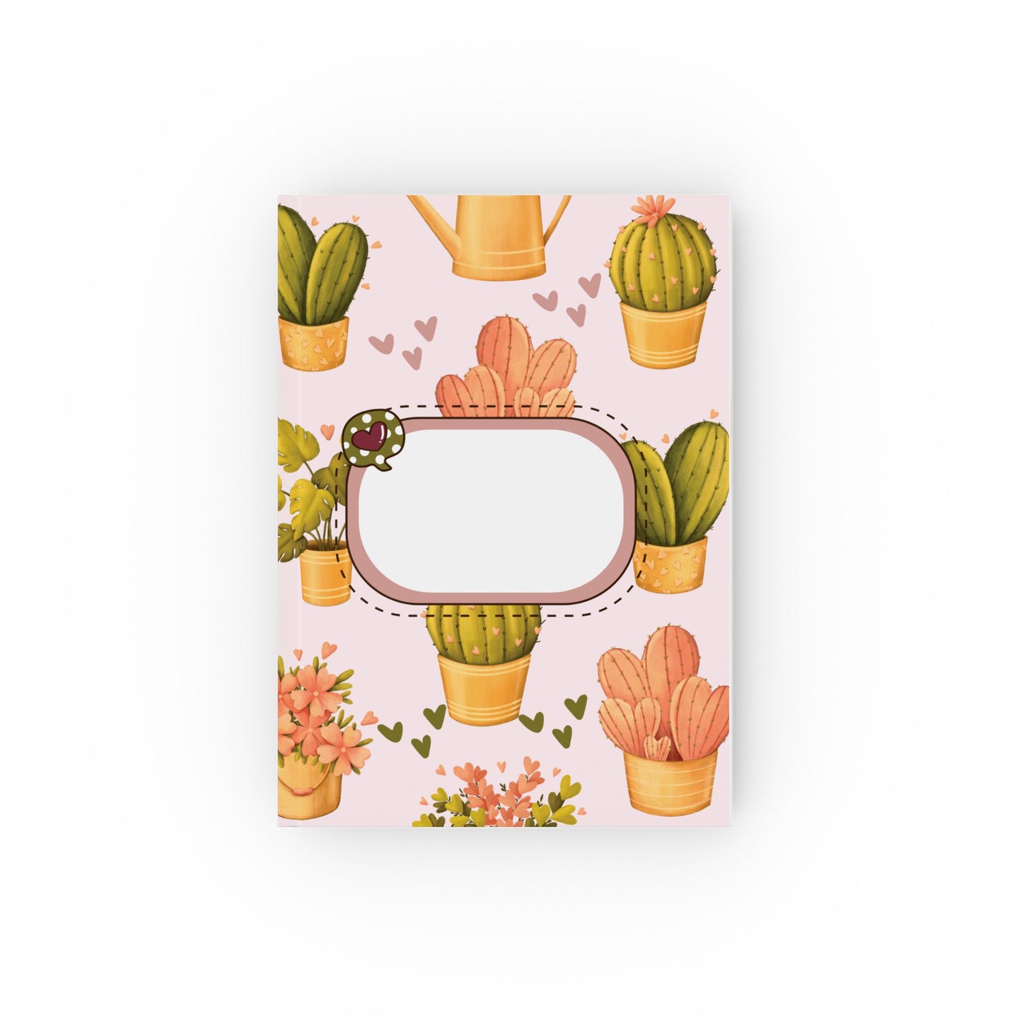 Notitieboek met cactus design – 13,2 x 18,8 cm, hardcover met vrolijke plantenprint. Ideaal als bullet journal, schetsboek of scrapbook – Creatieve Aap