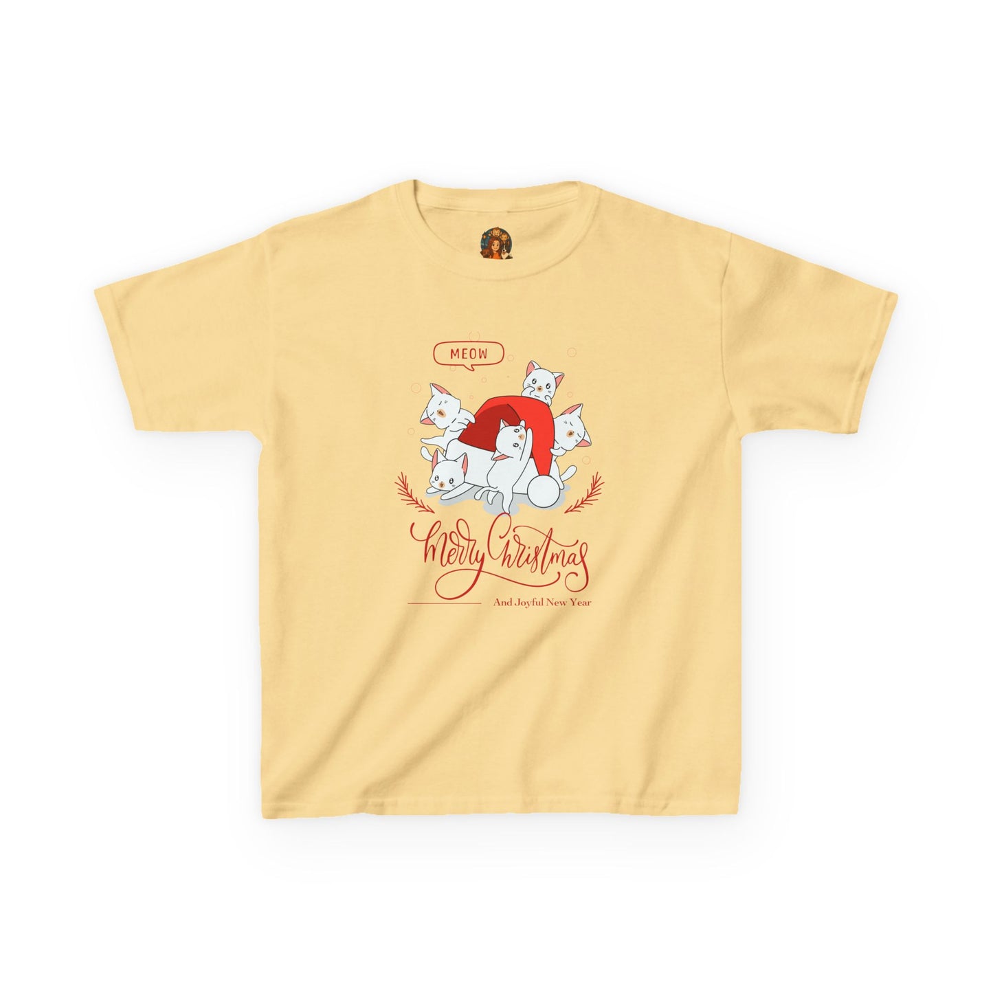 🎄 Kerst Kinder T-Shirt – Katten Kerst Collectie (Kids XS–XL)