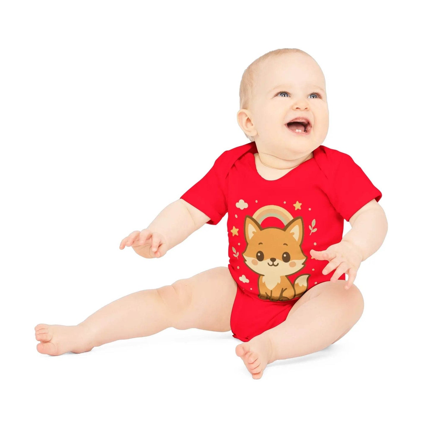 Foxy Romper – Baby Romper met Schattige Vos Design | Biologisch Katoen in 6 Kleuren - Creatieve Aap