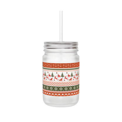 🎄 Kerst Vibes Mason Jar – Frosted Glass – Limited Christmas Edition