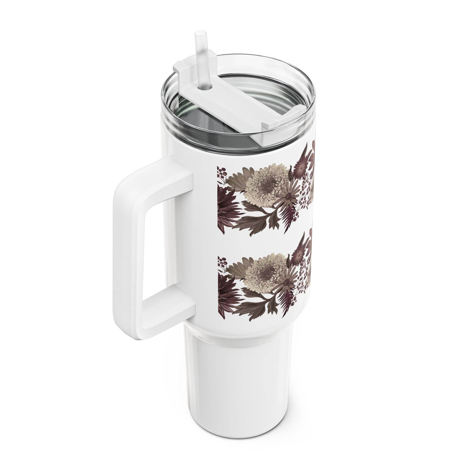 Bloemen Tumbler 1180ml – Roestvrijstaal met dubbelwandige isolatie - Creatieve Aap
