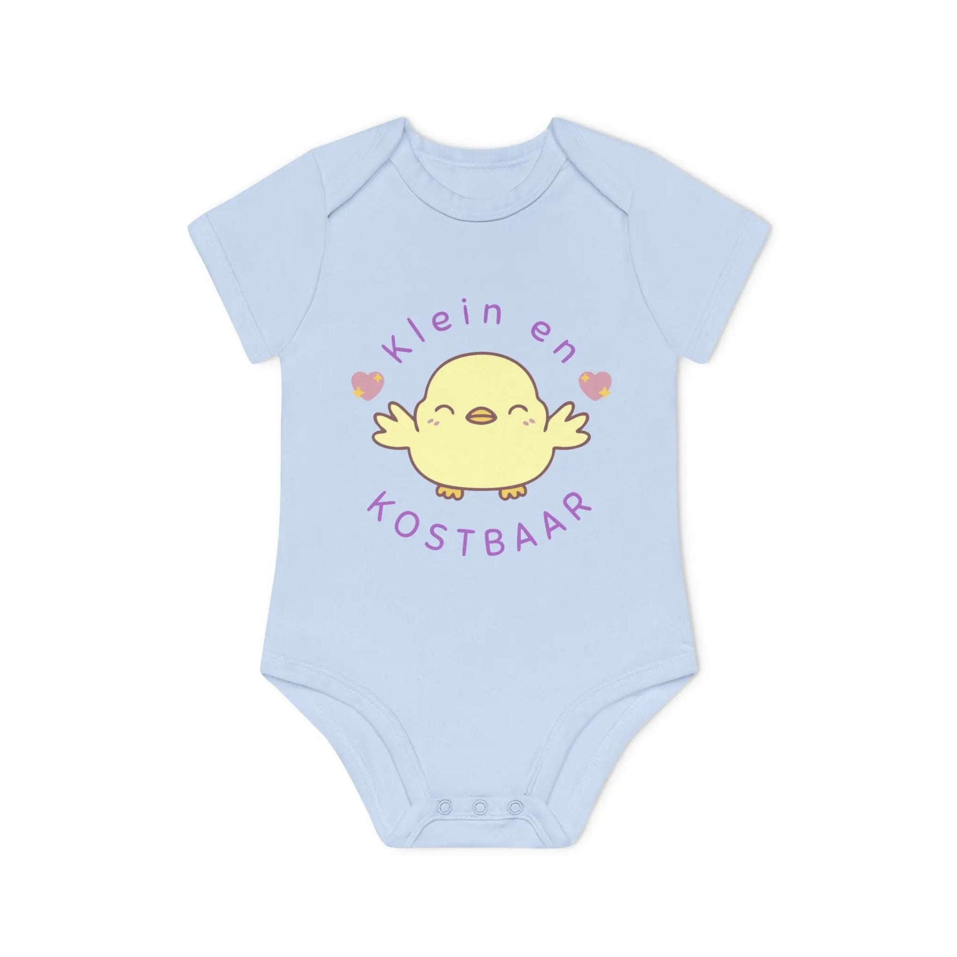 Klein en Kostbaar Romper – Babyromper met Schattig Kuikentje | Biokatoen in 4 Kleuren Printify