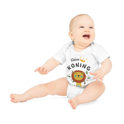 Kleine Koning Romper – Baby Romper met Leeuw Design | Biokatoen in 4 Kleuren Printify