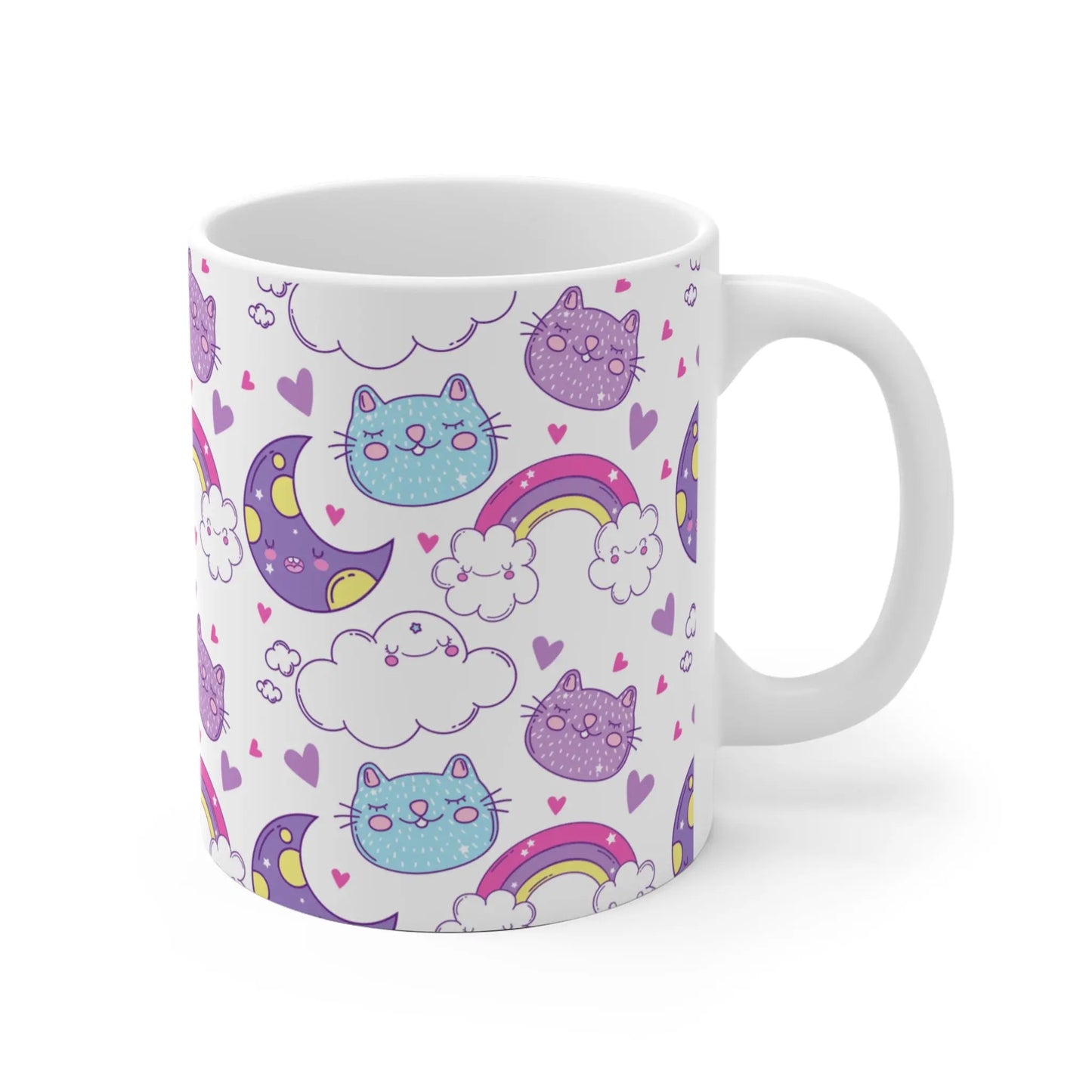 Kitten Nacht Mok – Kawaii Katten Mok 330ml of 440ml Printify