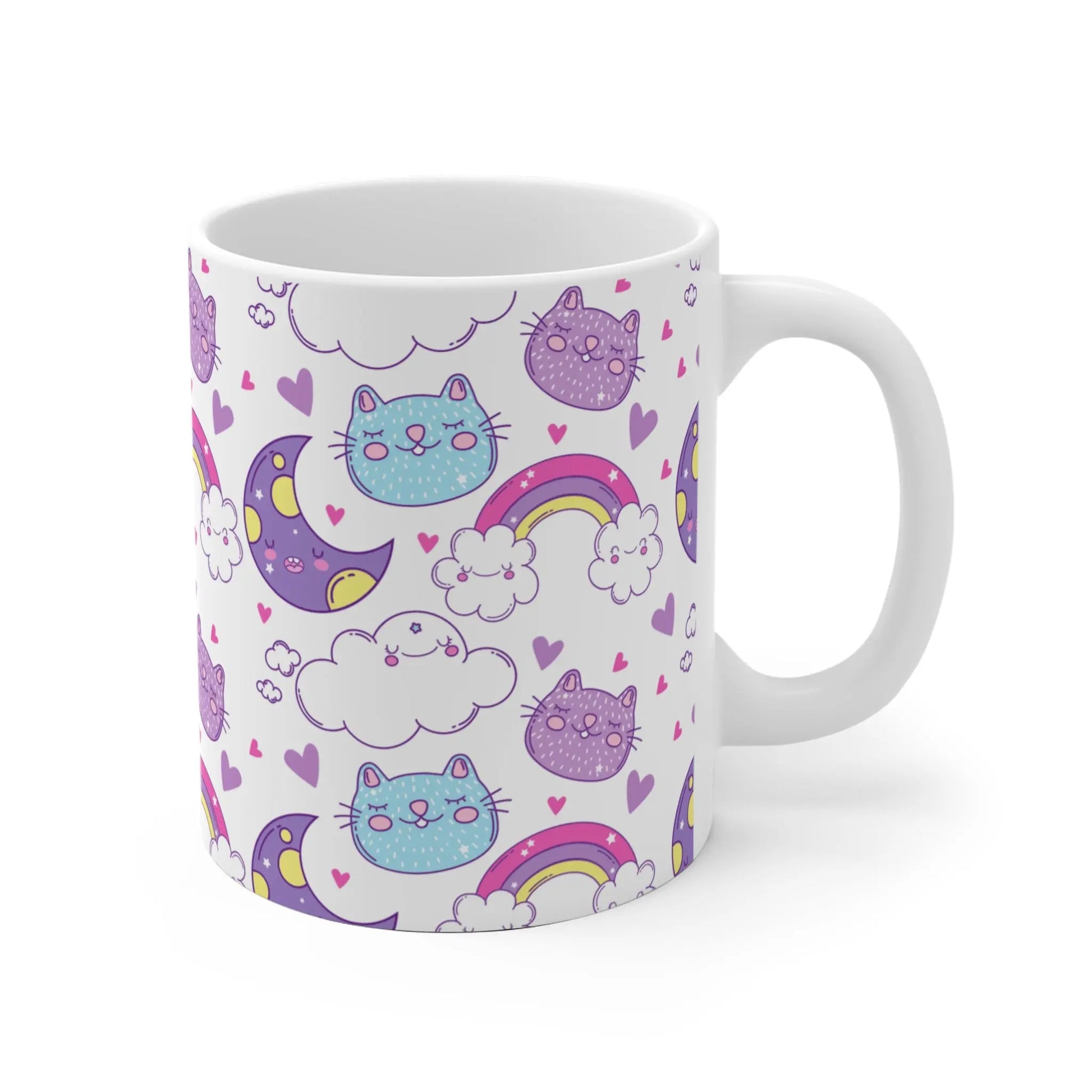 Kitten Nacht Mok – Kawaii Katten Mok 330ml of 440ml Printify