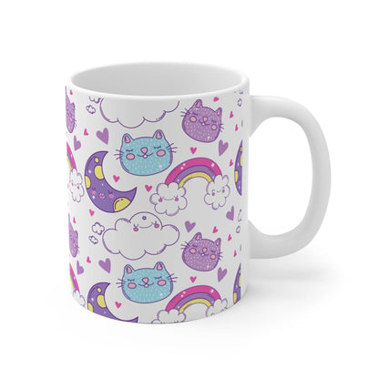 Kitten Nacht Mok – Kawaii Katten Mok 330ml of 440ml Printify