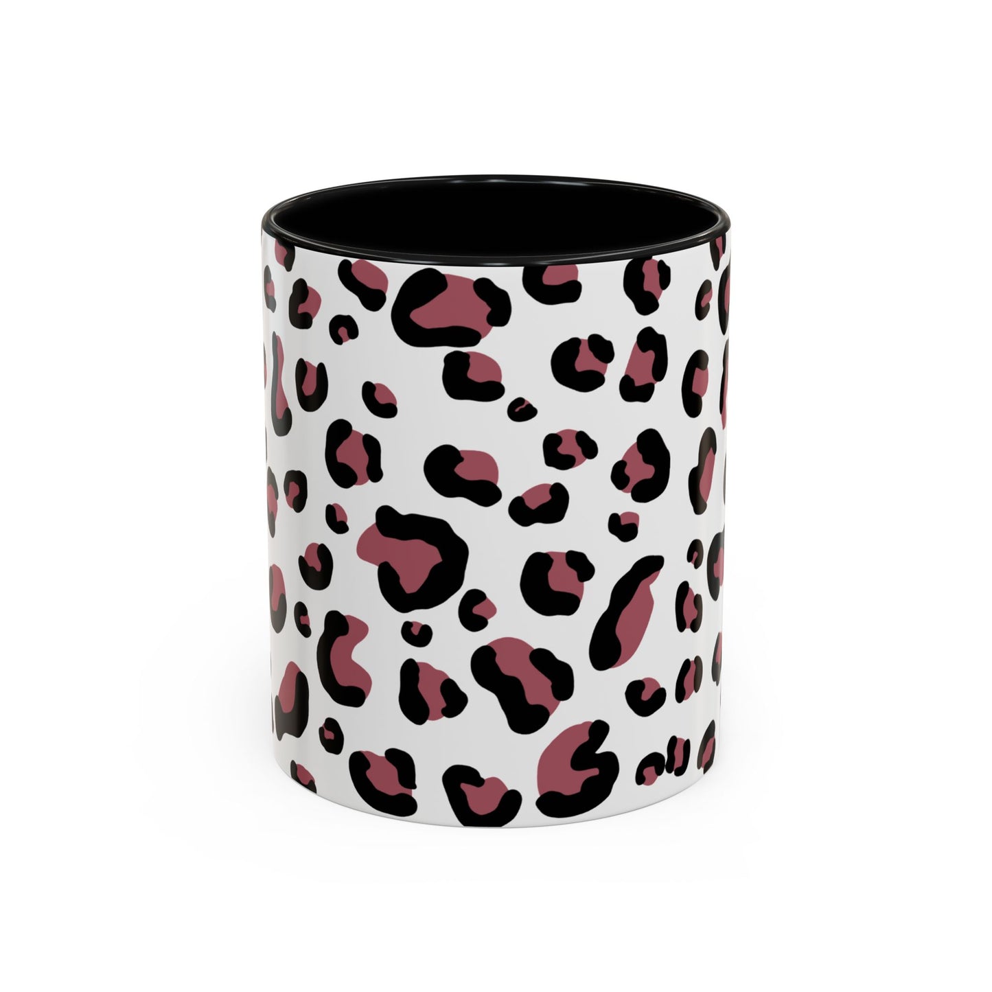 Panterprint mok rondom ontwerp – zwart binnenwerk en handvat.