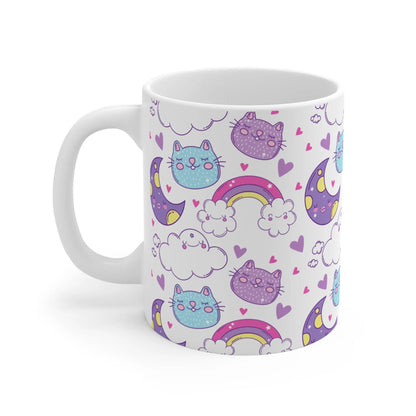 Kitten Nacht Mok – Kawaii Katten Mok 330ml of 440ml Printify