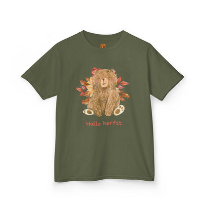 Hallo Herfst beer kinder shirt Military Green