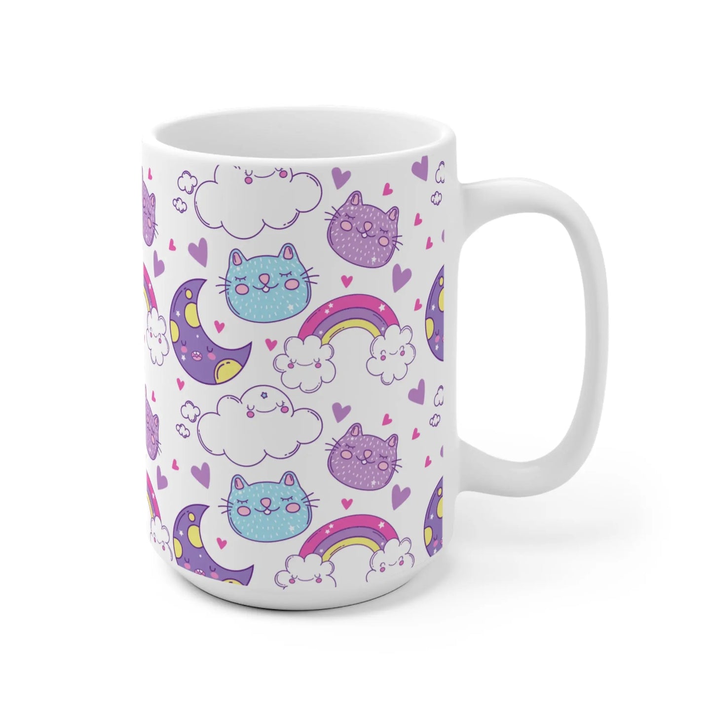 Kitten Nacht Mok – Kawaii Katten Mok 330ml of 440ml Printify