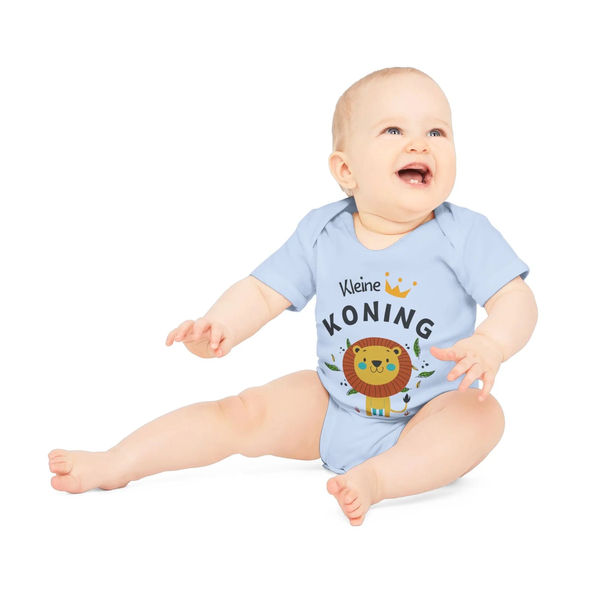 Kleine Koning Romper – Baby Romper met Leeuw Design | Biokatoen in 4 Kleuren Printify