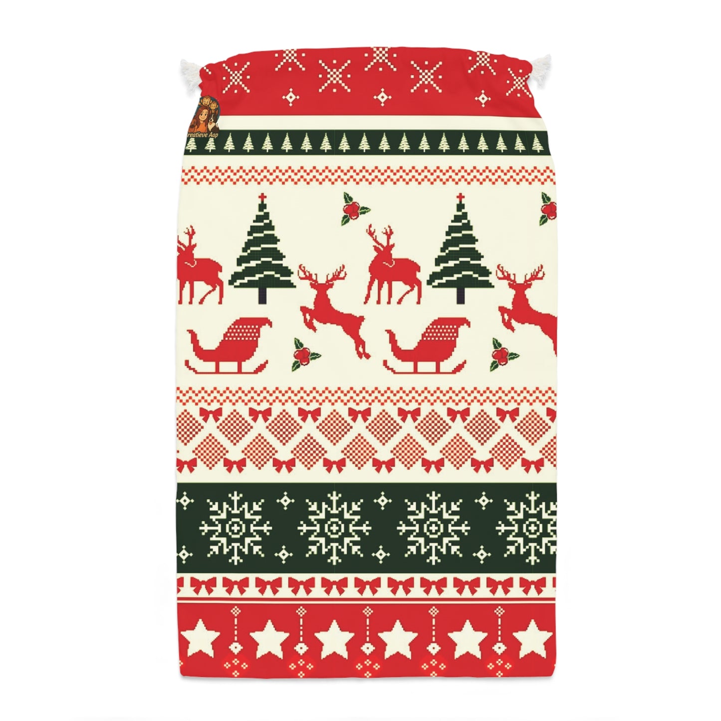 Kerst Vibes Cadeau Zak – 55 x 85 cm – Scandinavian Christmas Gift Bag