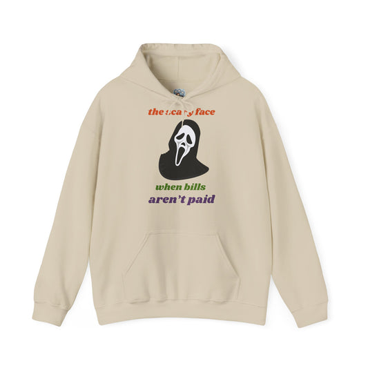 Unisex Heavy Blend™ Hooded Sweatshirt – The Scary Face When Bills Aren’t Paid Hoodie
