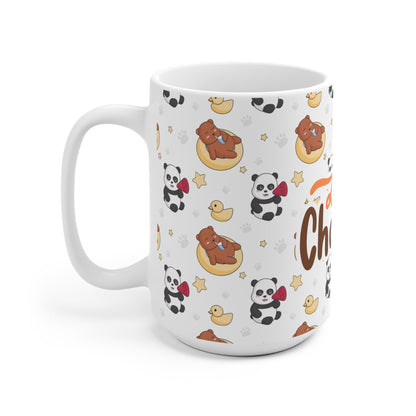 Mok “Love Chocolate” met Panda & Teddybeer Design – 325 ml & 440 ml Printify