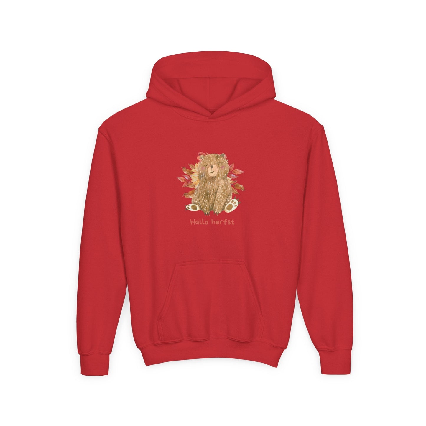 Kids Hoodie Hallo herfst beer Red