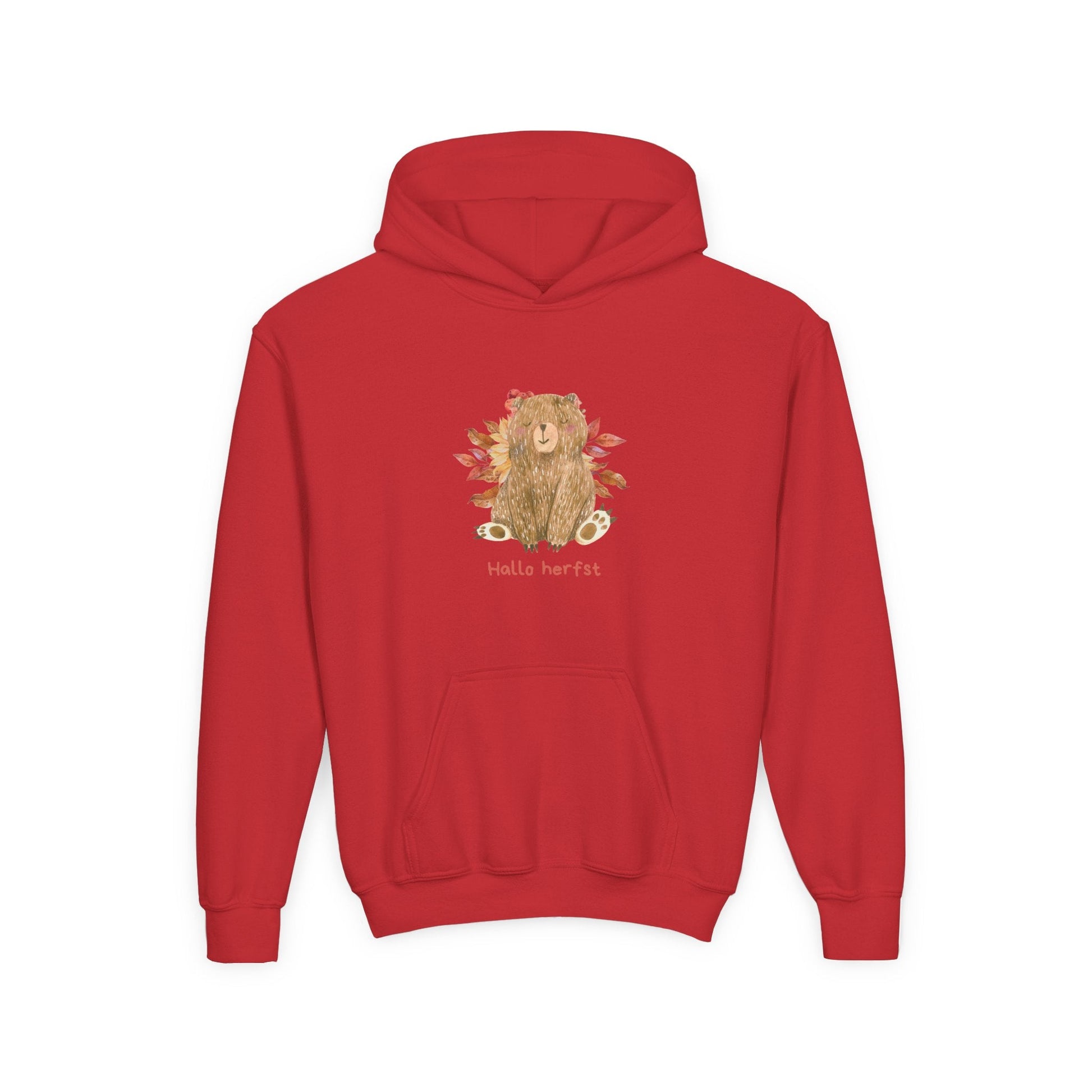 Kids Hoodie Hallo herfst beer Red