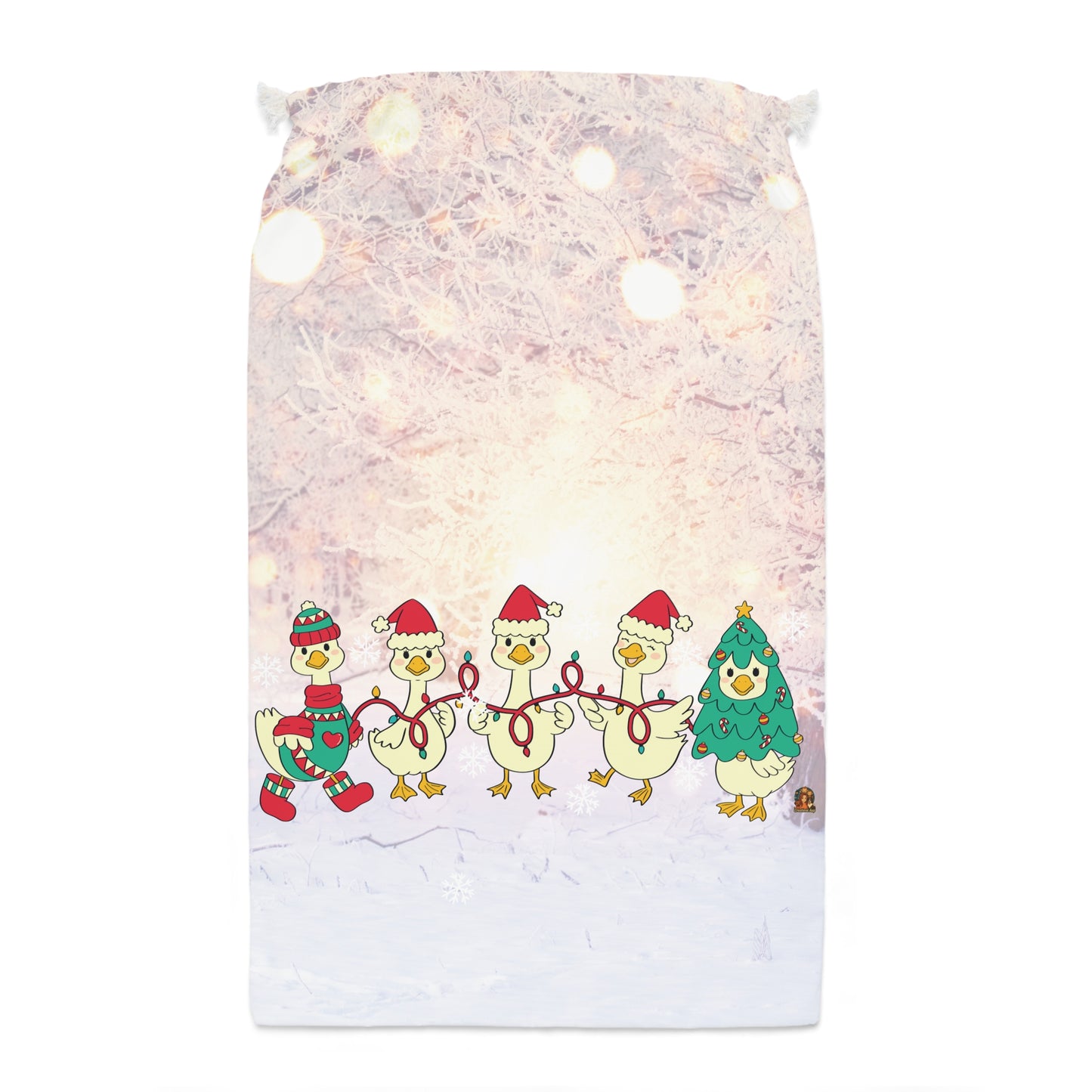 Kerst Familie Gans Cadeau Zak – 55 x 85 cm – Vrolijke Christmas Goose Gift Bag