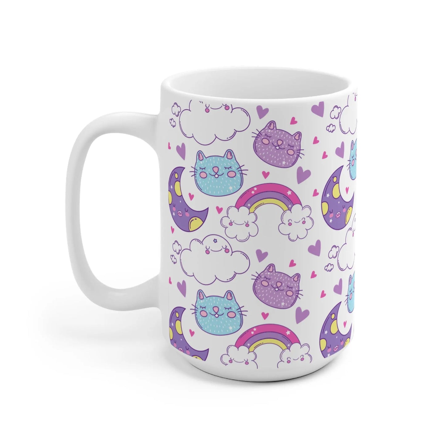 Kitten Nacht Mok – Kawaii Katten Mok 330ml of 440ml Printify