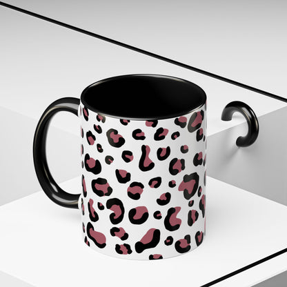 Panterprint mok rondom ontwerp – zwart binnenwerk en handvat.