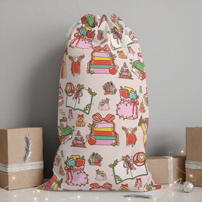 BookLover Kerstzak – 55 x 85 cm – Christmas Book Lover Gift Bag