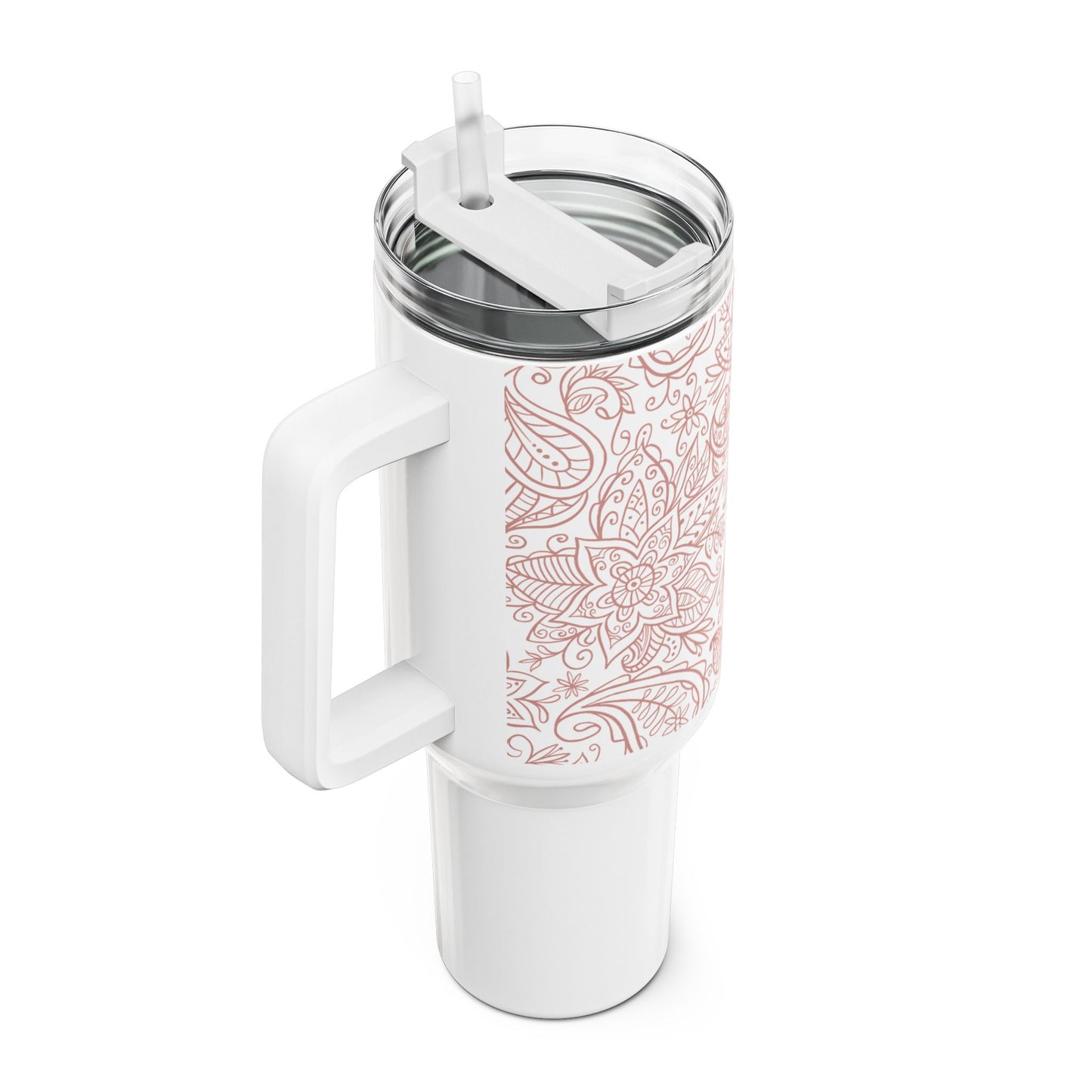 Primrose Herfst Tumbler 900 ml – dubbelwandige RVS beker met primrose bloemenpatroon en rietje – Creatieve Aap