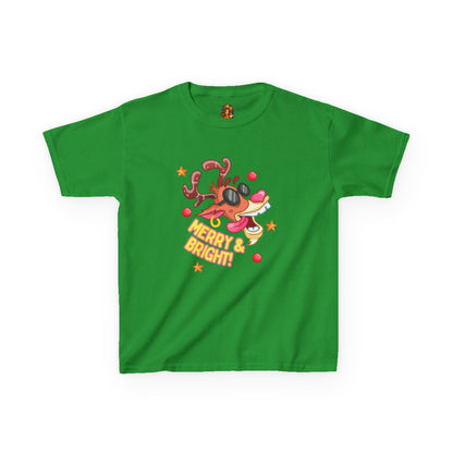 🎄 Kinder Kerst T-Shirt – Merry & Bright Reindeer (Kids XS–XL)