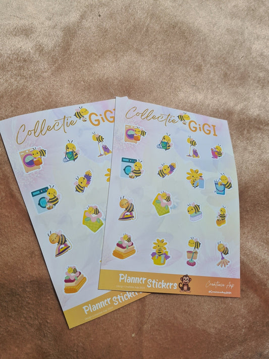 GiGi Schoonmaak Planner Stickers - Set van 16 - Wassen, Afstoffen, Stofzuigen en Meer - Bezige Bij Collectie GiGi