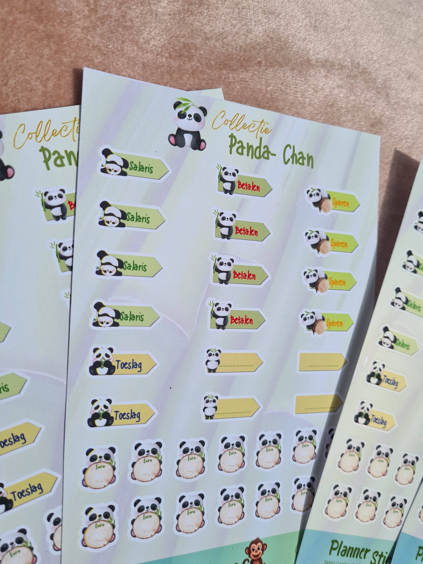 Budgetbeheer stickers met panda-ontwerp uit Panda-Chan collectie