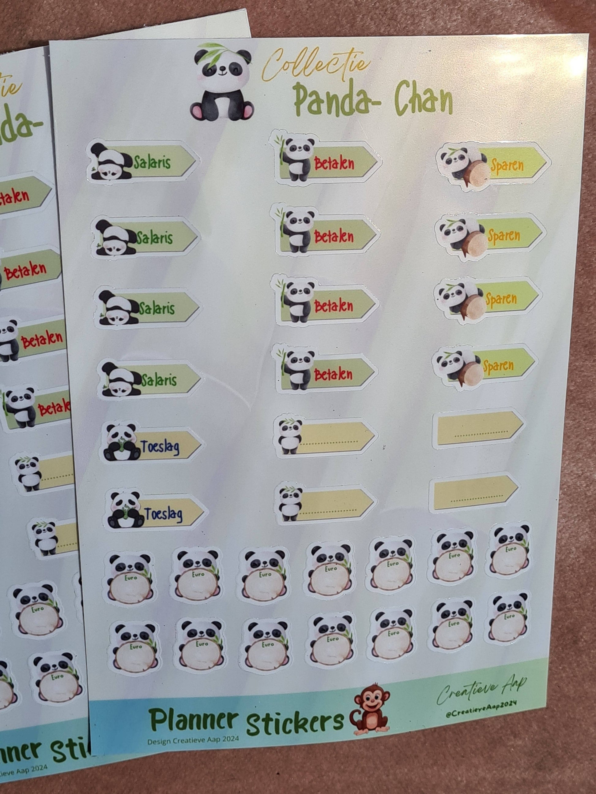 Panda-Chan planner stickers voor financiën en budgetbeheer