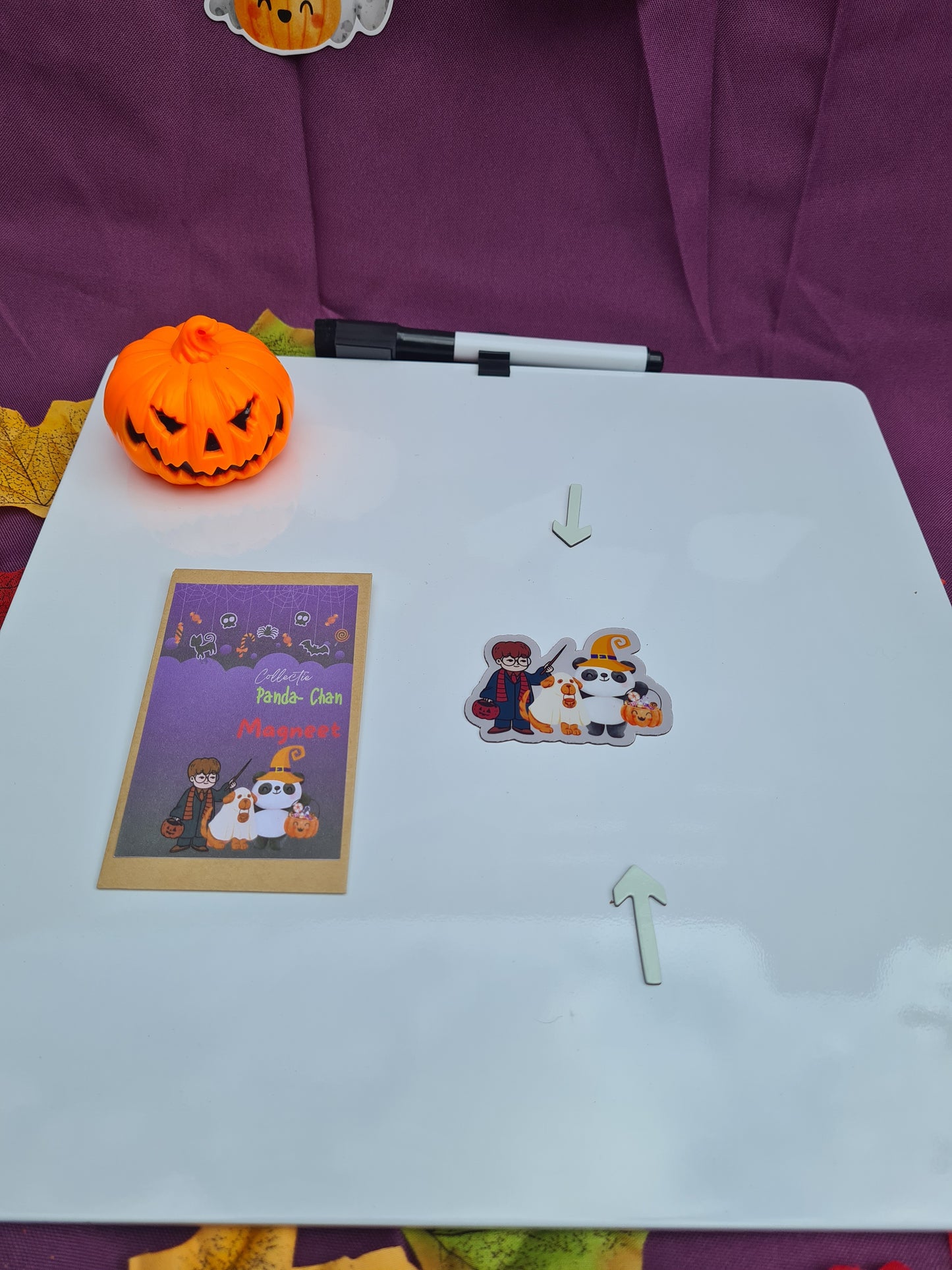 Magneet 6 cm Halloween Collectie "Panda-Chan" – Schattige Spook en Panda Magneet - Creatieve Aap