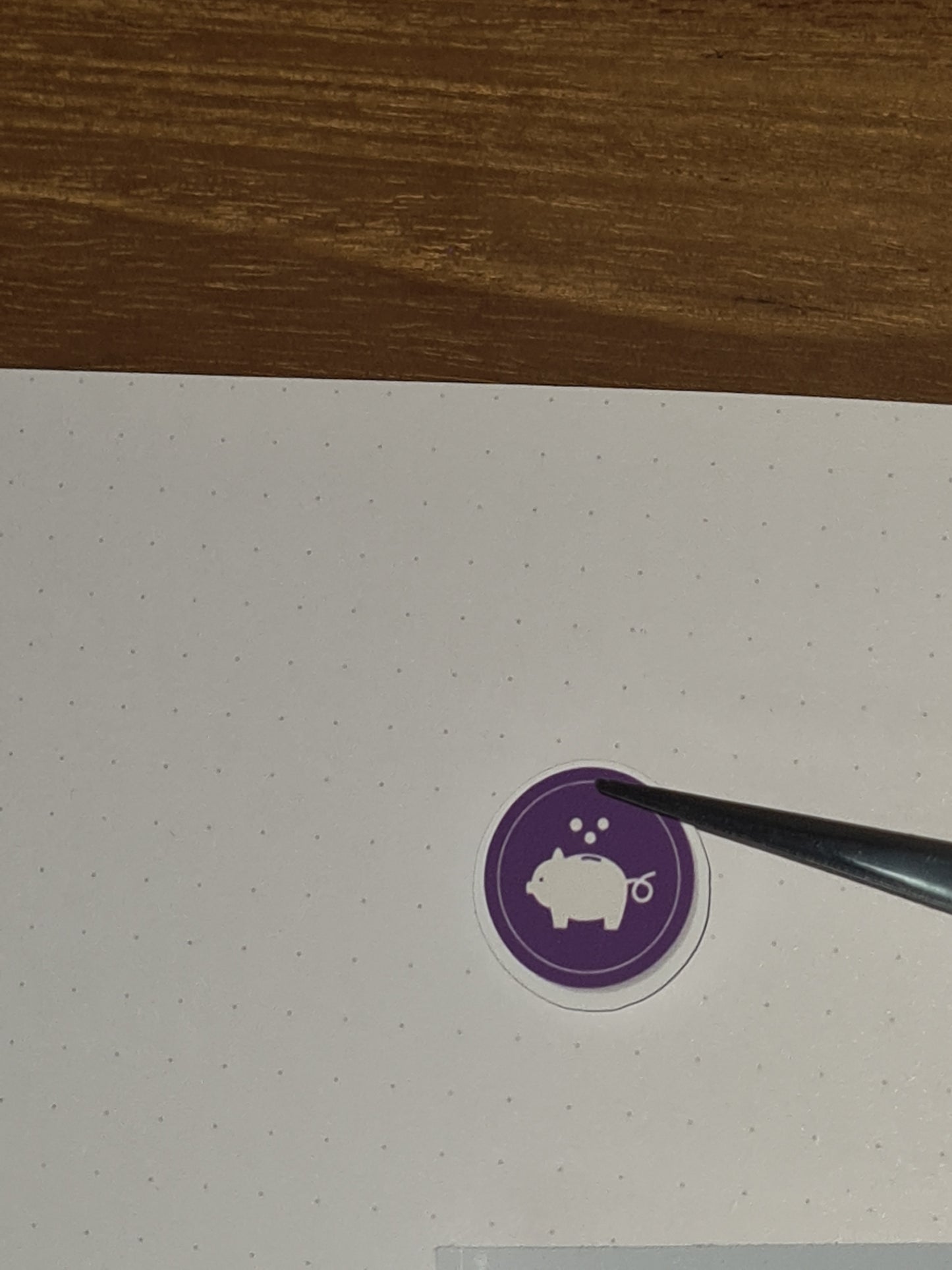 Planner stickers met spaarvarken design in verschillende kleuren, ideaal voor financiële planning en DIY-projecten.