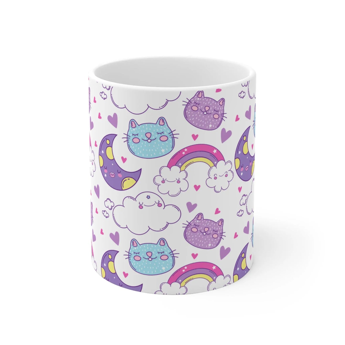 Kitten Nacht Mok – Kawaii Katten Mok 330ml of 440ml Printify