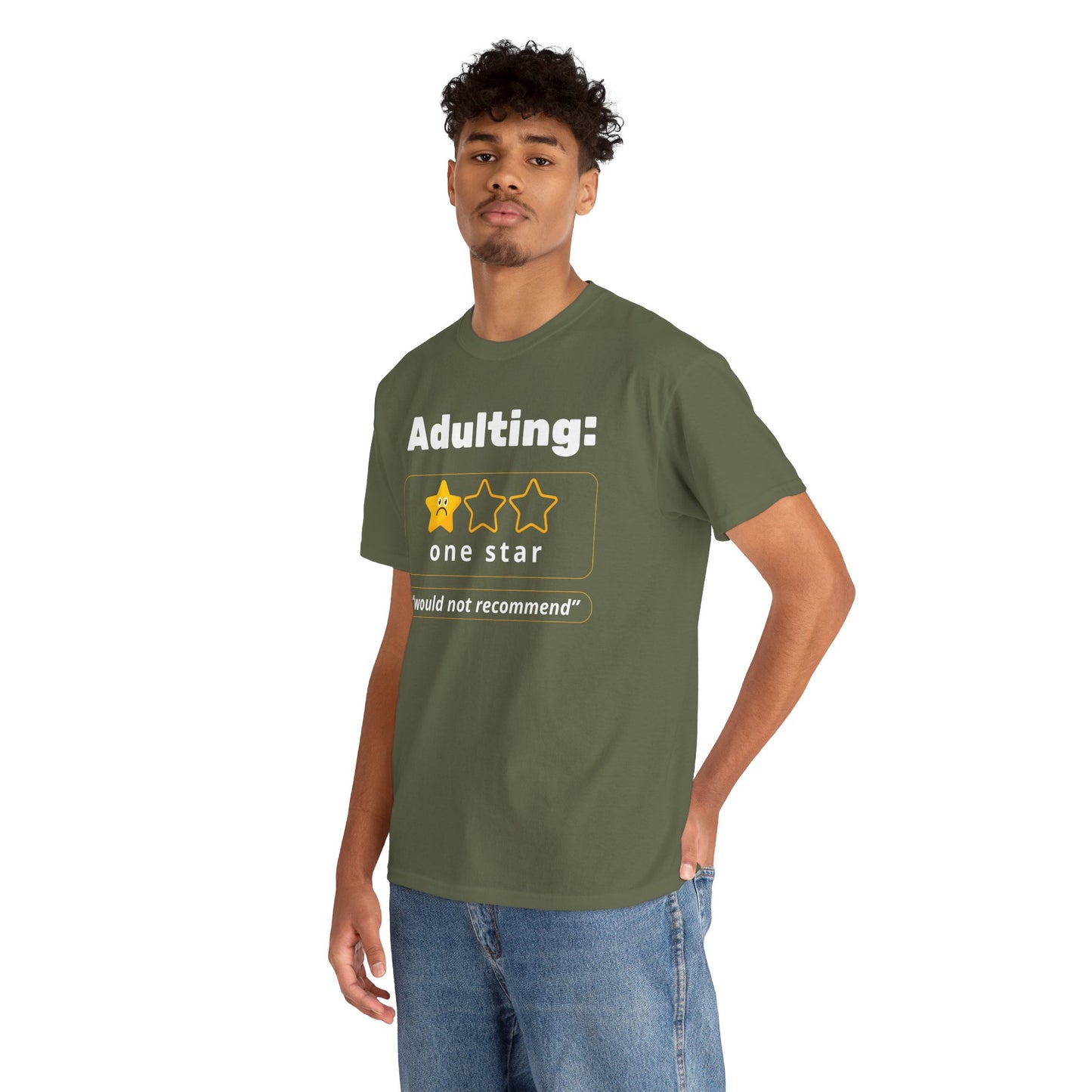 Unisex Heavy Cotton Tee – Adulting: One Star (Would Not Recommend)