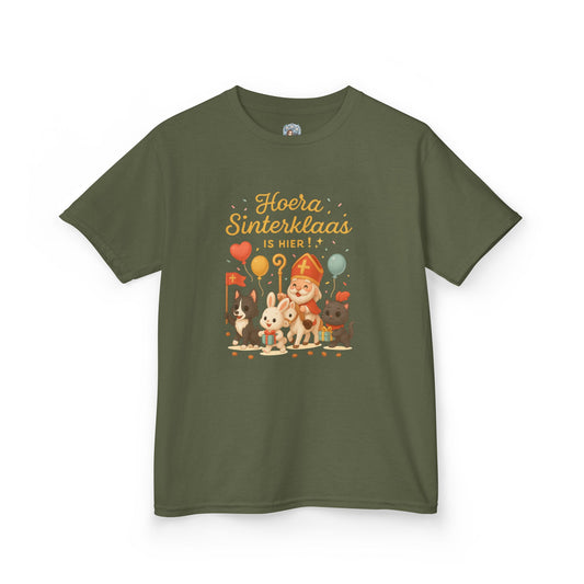 🎁 Kinder T-shirt – Hoera Sinterklaas is hier!