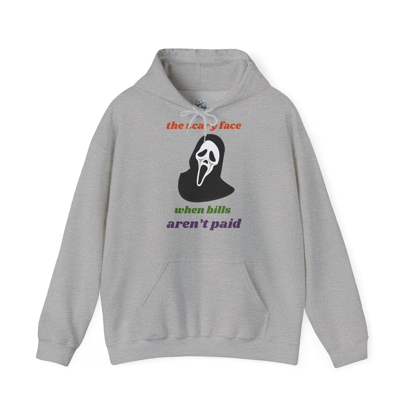 Unisex Heavy Blend™ Hooded Sweatshirt – The Scary Face When Bills Aren’t Paid Hoodie