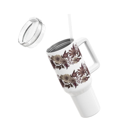 Bloemen Tumbler 1180ml – Roestvrijstaal met dubbelwandige isolatie - Creatieve Aap