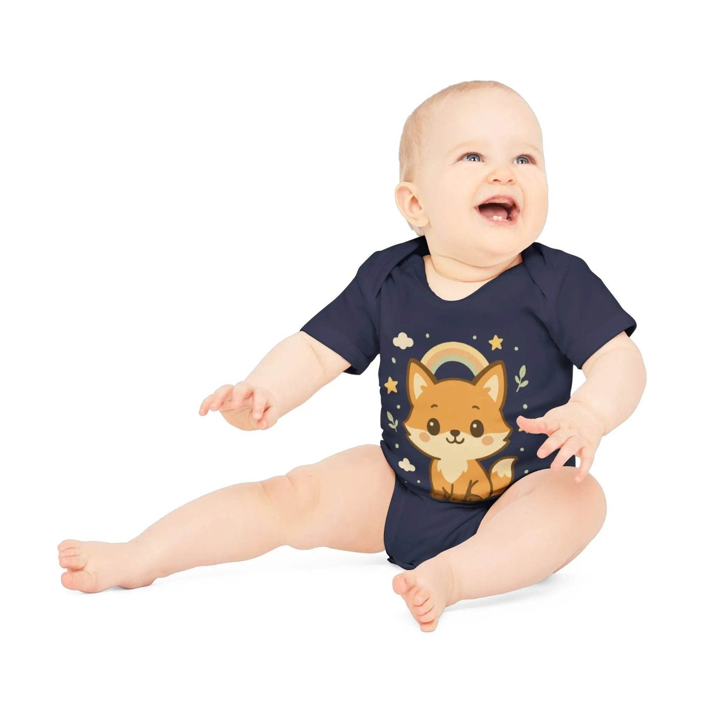 Foxy Romper – Baby Romper met Schattige Vos Design | Biologisch Katoen in 6 Kleuren - Creatieve Aap