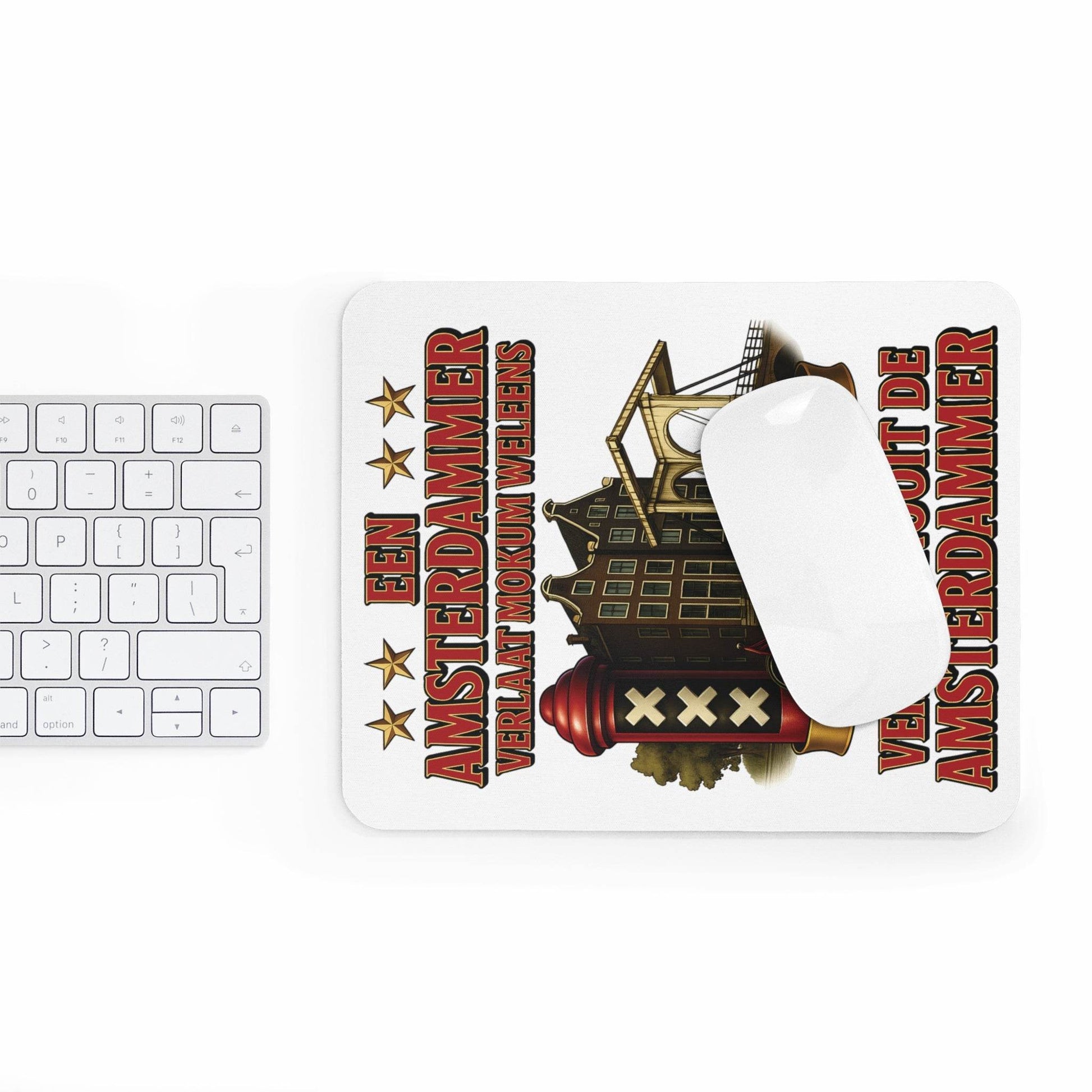 Amsterdammer Muismat – Mokum verlaat nooit de Amsterdammer (23,2 x 19,4 cm) - Creatieve Aap