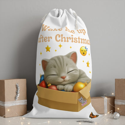 🎁 Shelby – Wake Me Up After Christmas Cadeauzak (Duurzaam & Herbruikbaar)