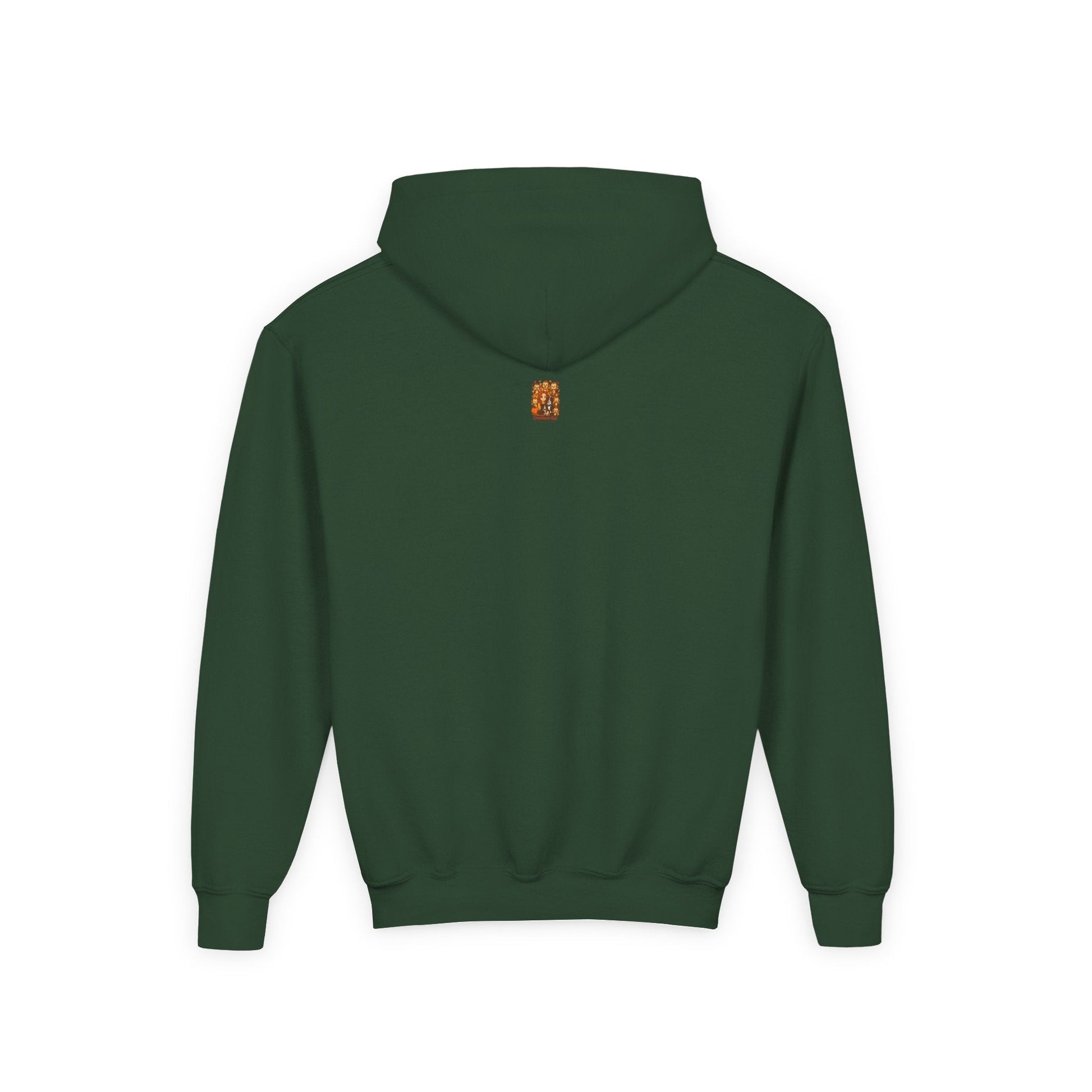 Kids Hoodie Hallo herfst beer achterkant met capuchon en trekkoord, Military Green