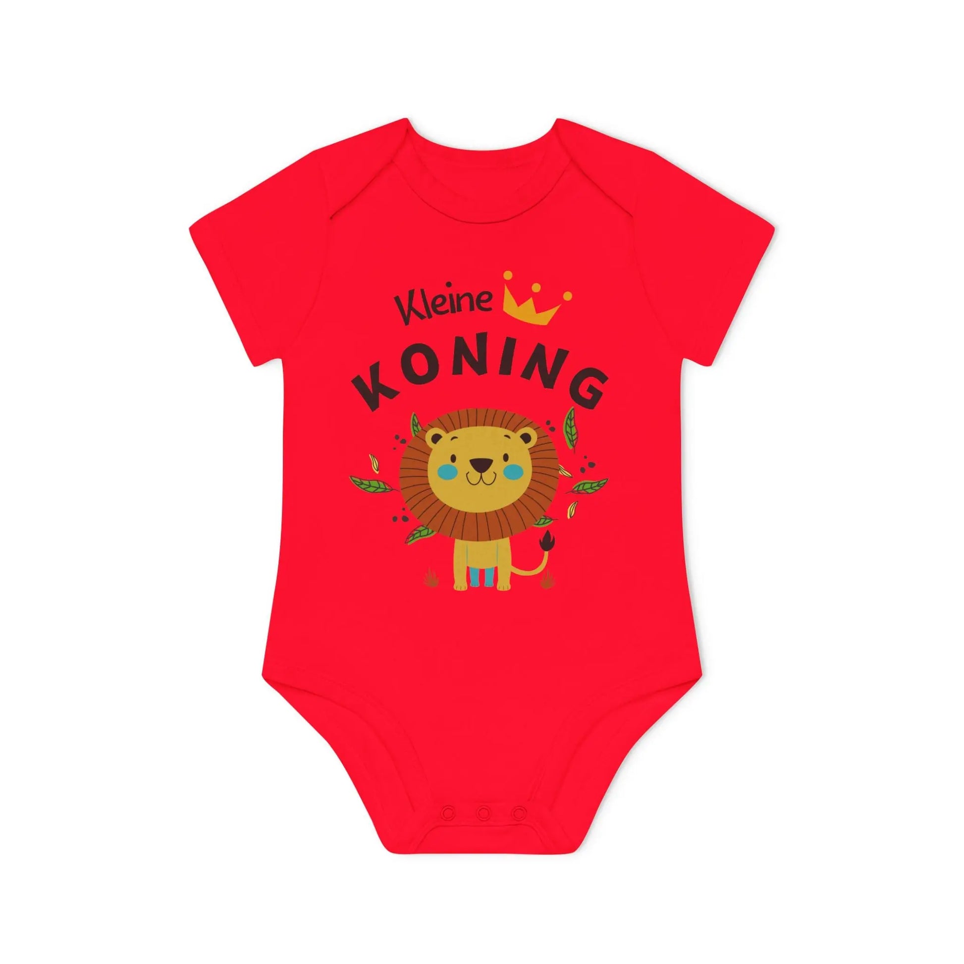 Kleine Koning Romper – Baby Romper met Leeuw Design | Biokatoen in 4 Kleuren Printify