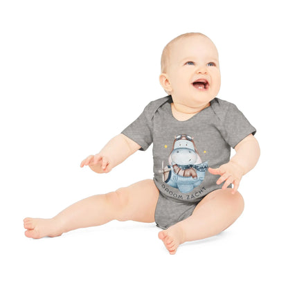 Nijlpaard Droom Zacht Romper – Babyromper met Vliegend Nijlpaard | Biokatoen in 4 Kleuren Printify