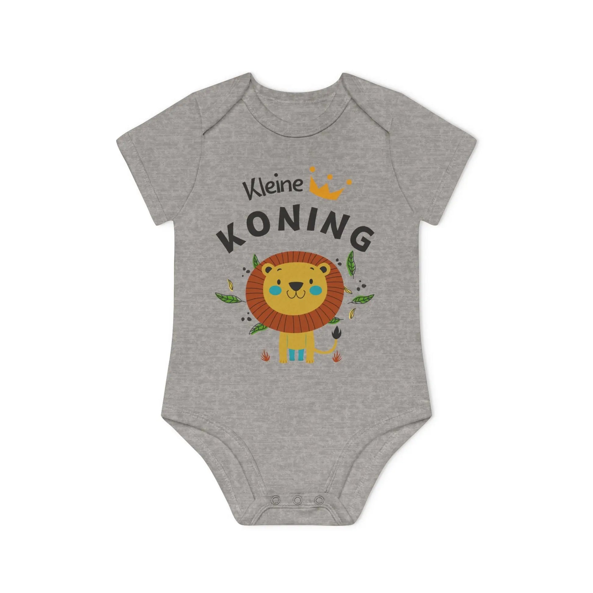 Kleine Koning Romper – Baby Romper met Leeuw Design | Biokatoen in 4 Kleuren Printify