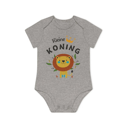 Kleine Koning Romper – Baby Romper met Leeuw Design | Biokatoen in 4 Kleuren Printify